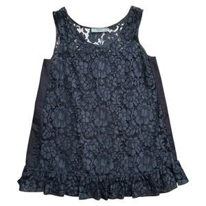 Pada Blue Scoop Neck Sleeveless Tunic Top, XS/US2/IT38